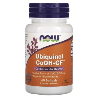 Натуральна добавка NOW Ubiquinol CoQH-CF, 60 капсул