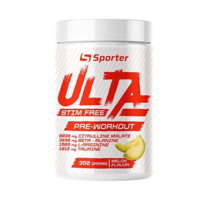 Предтренировочный комплекс Sporter Ulta Stim Free, 350 грамм Дыня