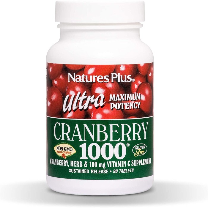 Натуральная добавка Natures Plus Ultra Cranberry 1000, 90 таблеток
