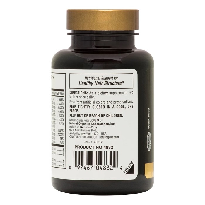 Вітаміни та мінерали Natures Plus Ultra Hair Men's, 60 таблеток