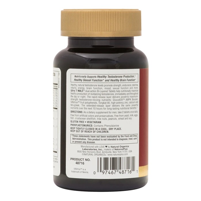 Стимулятор тестостерону Natures Plus Ultra T Male, 60 таблеток