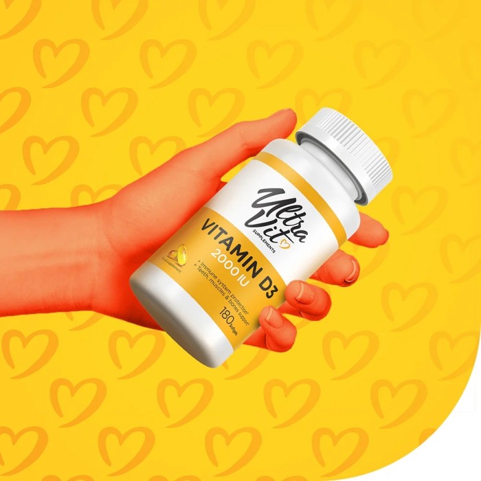 Витамины и минералы VPLab UltraVit Vitamin D 2000 IU, 180 капсул