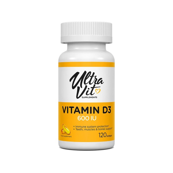 Вітаміни та мінерали VPLab UltraVit Vitamin D 600 IU, 120 капсул