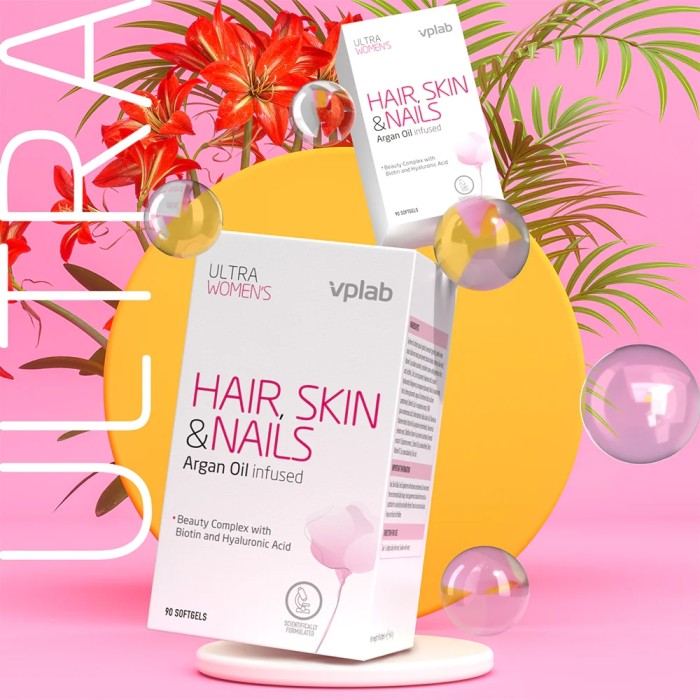 Вітаміни та мінерали VPLab Ultra Women's Hair, Skin & Nails, 90 капсул