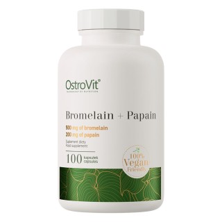 Натуральная добавка OstroVit Vege Bromelain + Papain, 100 вегакапсул.