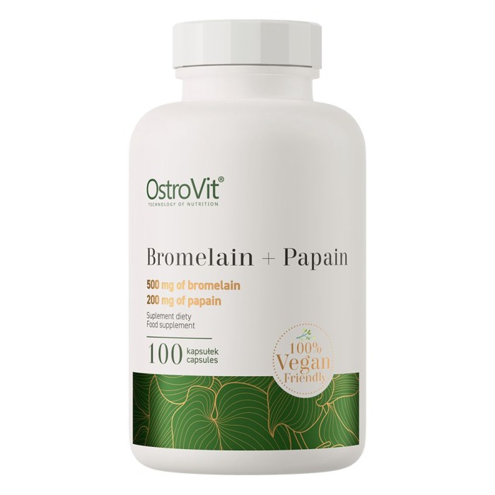 Натуральна добавка OstroVit Vege Bromelain + Papain, 100 вегакапсул