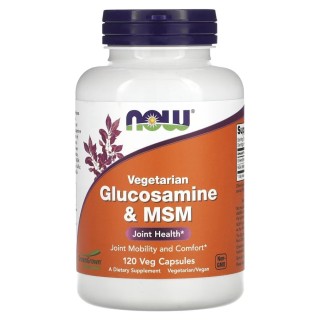 Препарат для суглобів і зв'язок NOW Vegetarian Glucosamine & MSM, 120 вегакапсул