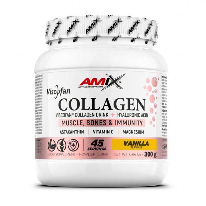 Препарат для суставов и связок Amix Nutrition Collagen Viscofan, 300 грамм Ваниль