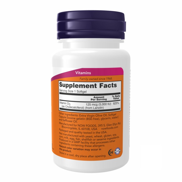 VIT D-3 5000IU - 120 sgels (Пошкоджено банку)