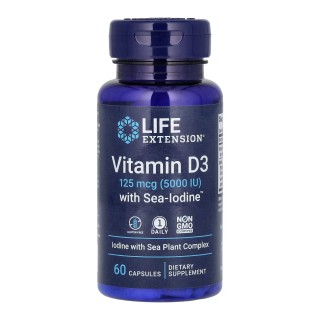 Вітамін D3 з Sea-Iodine™ 125 мкг (5000 МО) - 60 капсул