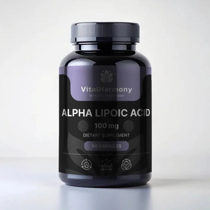 Натуральна добавка VitalHarmony Alpha Lipoic Acid 100 mg, 90 капсул
