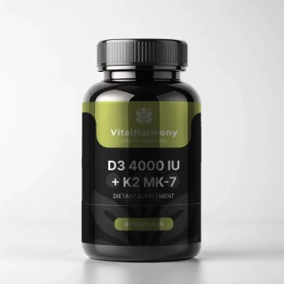 Вітаміни та мінерали VitalHarmony Vitamin D3 4000 + K2, 90 капсул