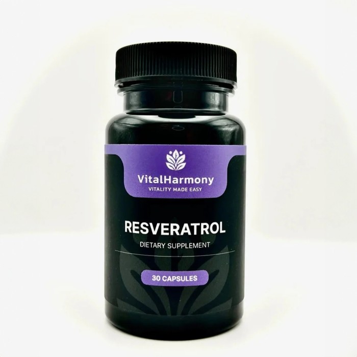 Натуральная добавка VitalHarmony Resveratrol 250 mg, 30 капсул