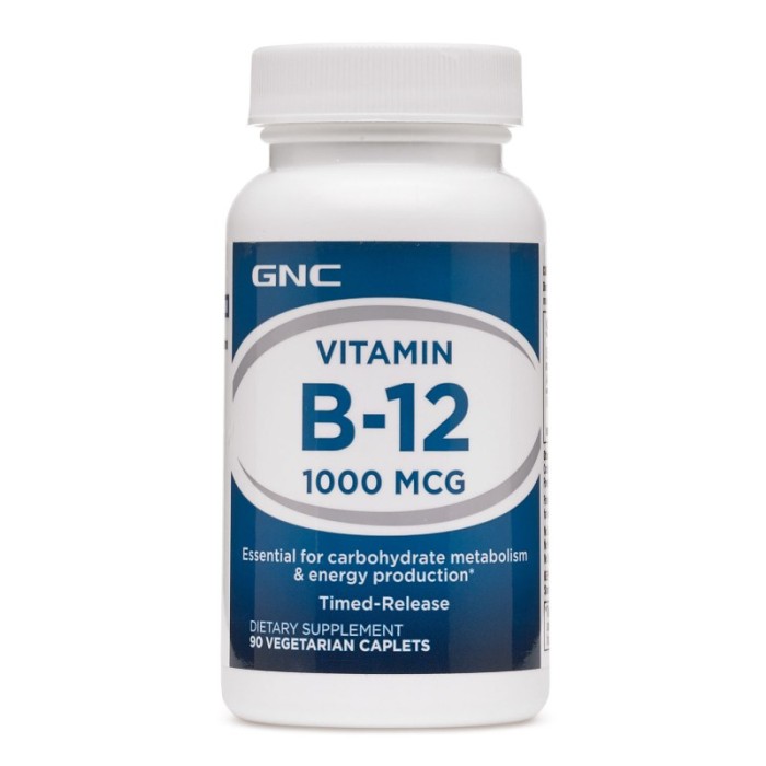 Вітаміни та мінерали GNC Vitamin B12 1000 mcg, 90 каплет