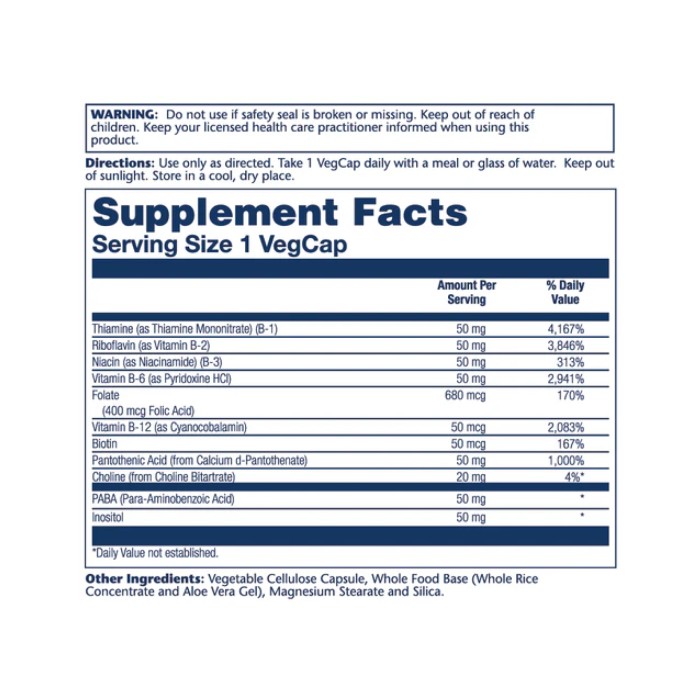 Витамин B-комплекс 50 50 мг - 100 растительных капсул