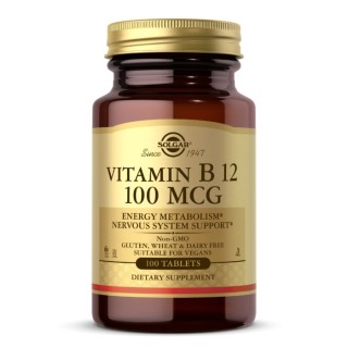 Вітаміни та мінерали Solgar Vitamin B12 100 mcg, 100 таблеток