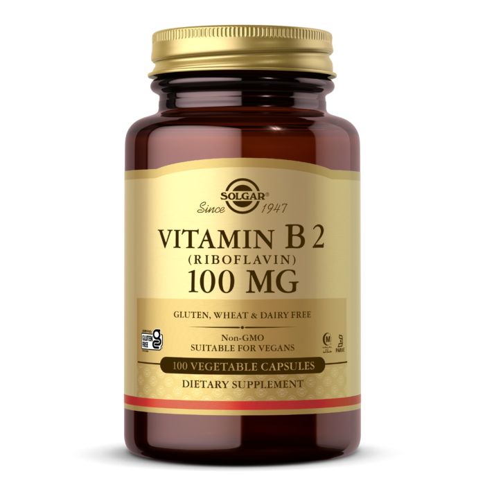 Вітаміни та мінерали Solgar Vitamin B2 100 mg, 100 вегакапсул