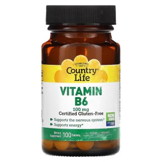 Вітаміни та мінерали Country Life Vitamin B6 100 mg, 100 таблеток