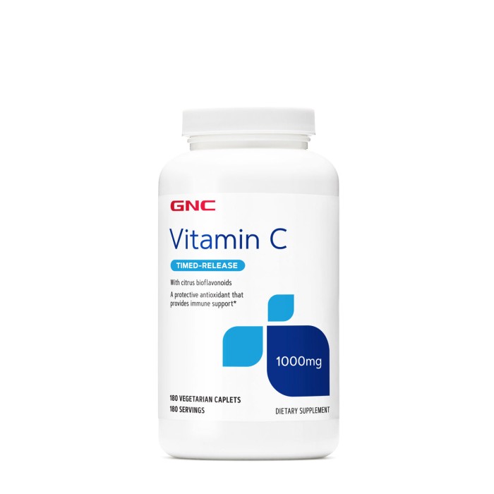 Вітаміни та мінерали GNC Vitamin C 1000 mg Timed-Release, 180 вегакаплет