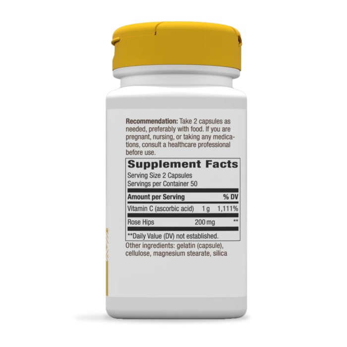 Вітамін С з плодами шипшини - 100 капсул