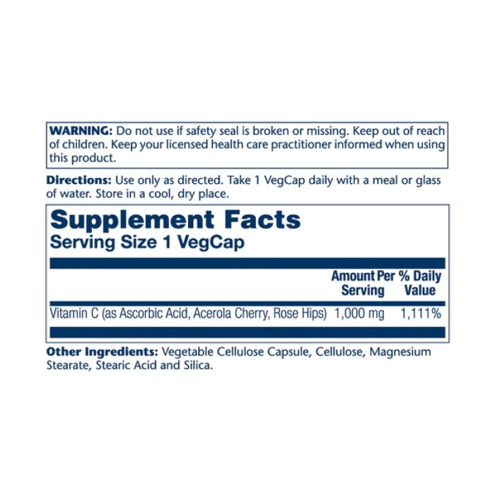 Вітамін С з плодами шипшини та ацеролою 1000 мг - 100 капсул