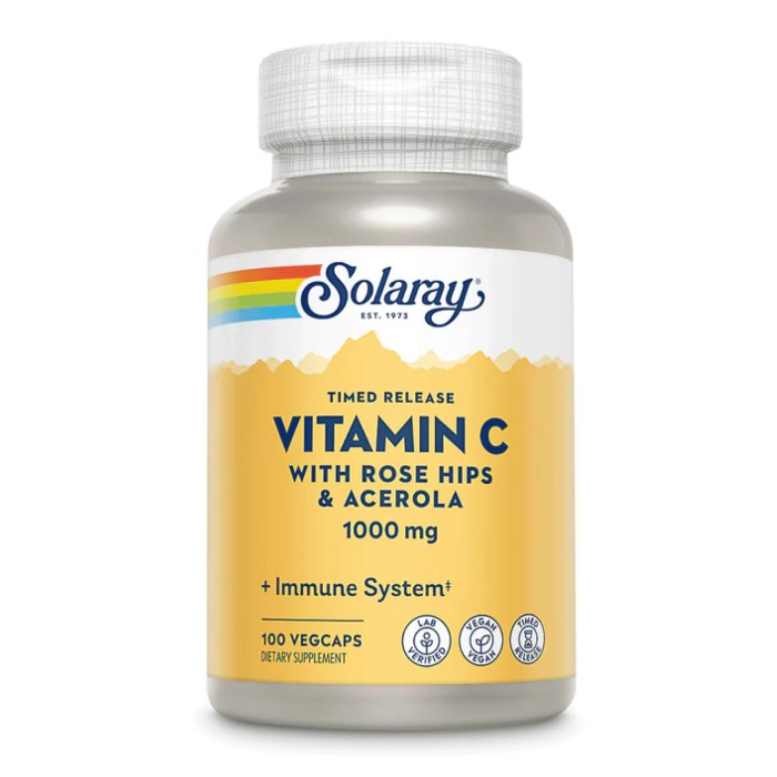 Vitamin C with Rose Hips & Acerola 1000mg - 100 vcaps (Повреждена банка)