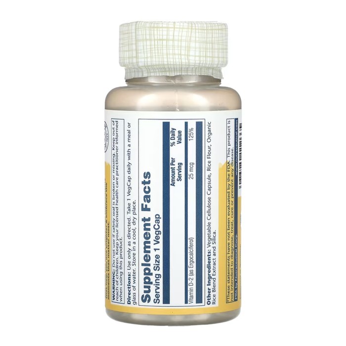 Vitamin D-2 25 mcg - 60 vcaps