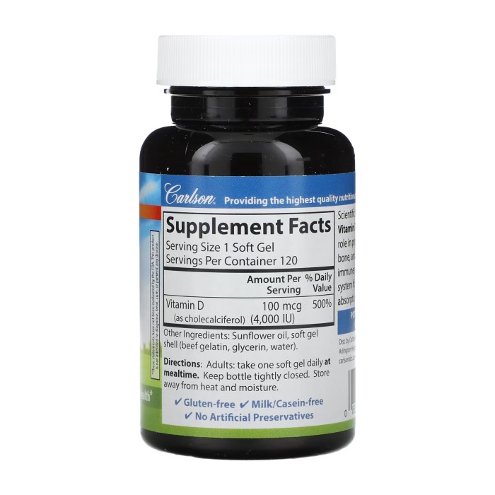 Вітамін D 4000 МО - 120 м'яких капсул