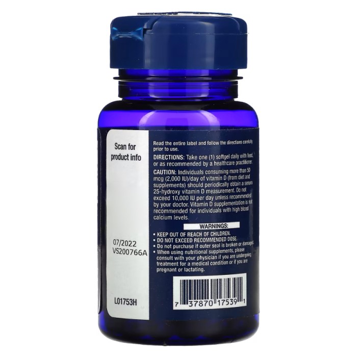 Витамины и минералы Life Extension Vitamin D3 1000 IU, 90 капсул