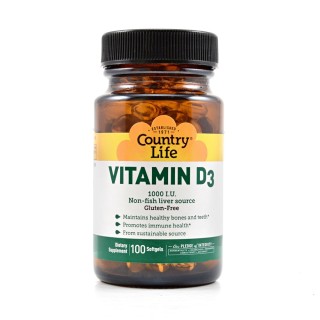 Вітаміни та мінерали Country Life Vitamin D3 1000 IU, 100 капсул