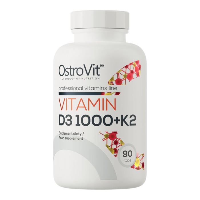 Вітаміни та мінерали OstroVit Vitamin D3 1000 + K2, 90 таблеток