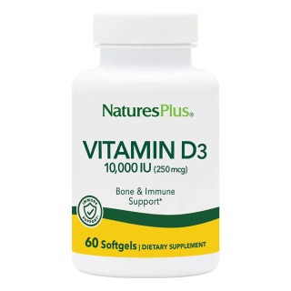 Вітаміни та мінерали Natures Plus Vitamin D3 10000 IU, 60 капсул