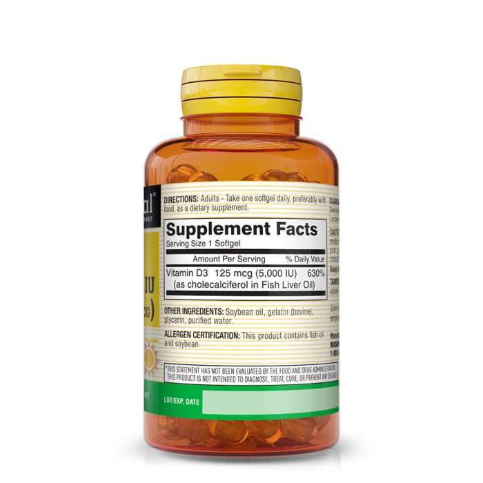 Вітаміни та мінерали Mason Natural Vitamin D3 5000 IU, 50 капсул