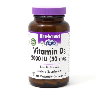 Вітаміни та мінерали Bluebonnet Nutrition Vitamin D3 2000IU, 180 вегакапсул