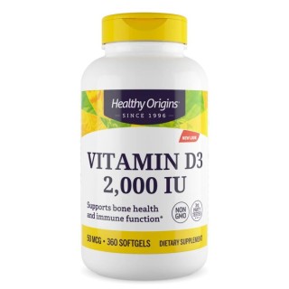 Вітаміни та мінерали Healthy Origins Vitamin D3 2000 IU, 360 капсул