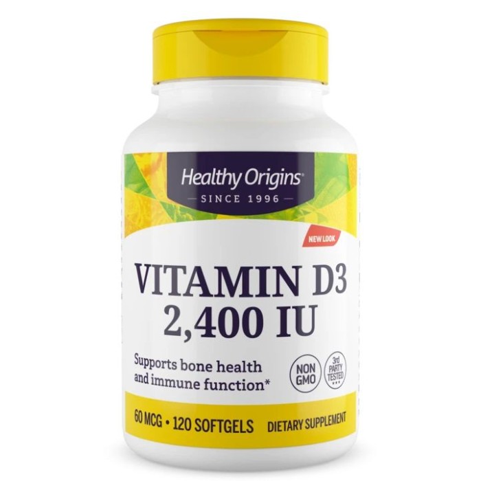 Витамины и минералы Healthy Origins Vitamin D3 2400 IU, 120 капсул