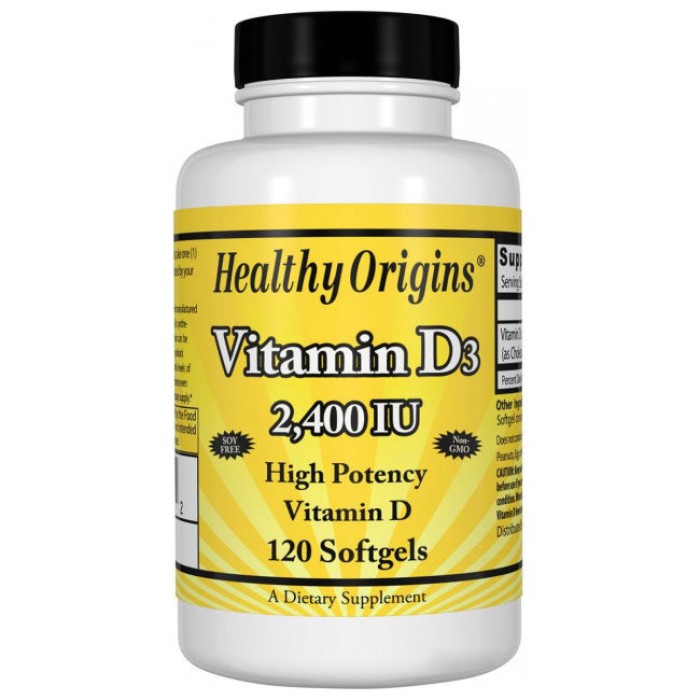 Витамины и минералы Healthy Origins Vitamin D3 2400 IU, 120 капсул