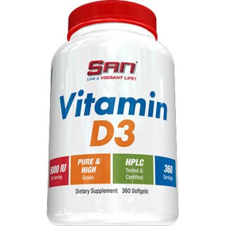 Вітаміни та мінерали SAN Vitamin D3 1000 IU, 360 капсул