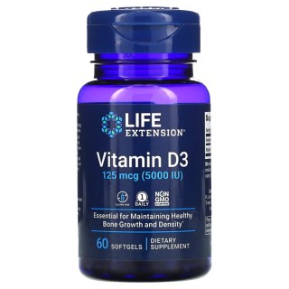 Вітаміни та мінерали Life Extension Vitamin D3 5000 IU, 60 капсул