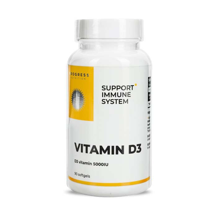 Вітаміни та мінерали Progress Nutrition Vitamin D3 5000 IU, 90 капсул