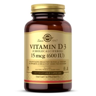 Вітаміни та мінерали Solgar Vitamin D3 15 mcg, 120 вегакапсул