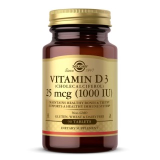 Вітаміни та мінерали Solgar Vitamin D3 25 mcg, 90 таблеток