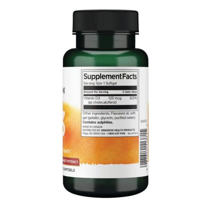 Витамин D3 наивысшей концентрации 5000 МЕ (125 мкг) - 250 капсул