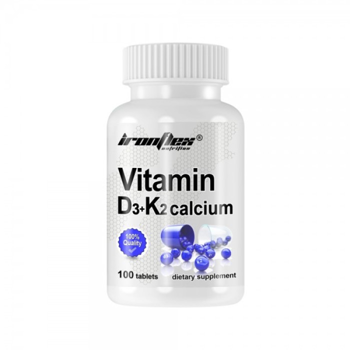 Вітаміни та мінерали IronFlex Vitamin D3 + K2 Calcium, 100 таблеток