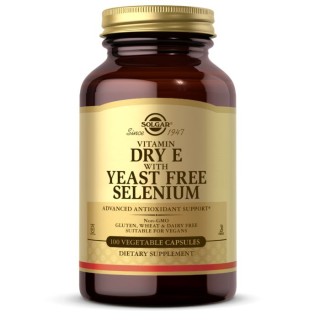 Вітаміни та мінерали Solgar Vitamin Dry E with Yeast Free Selenium, 100 вегакапсул