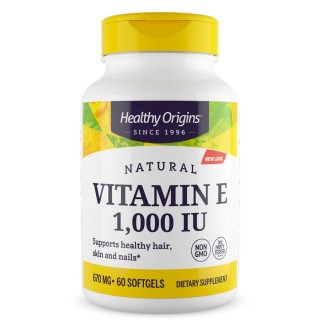 Вітаміни та мінерали Healthy Origins Vitamin E 1000 IU, 60 капсул