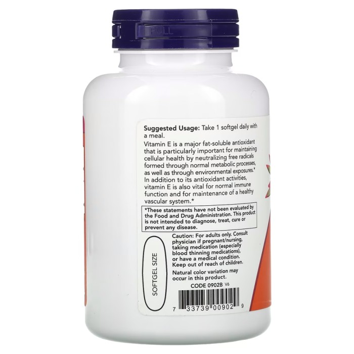 Вітаміни та мінерали NOW Vitamin E-1000 with Mixed Tocopherols, 100 капсул