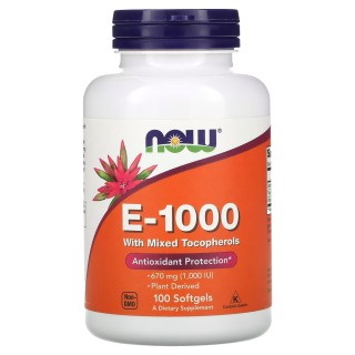 Вітаміни та мінерали NOW Vitamin E-1000 with Mixed Tocopherols, 100 капсул