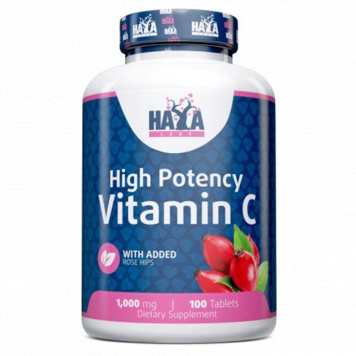 Вітаміни та мінерали Haya Labs High Potency Vitamin C 1000 mg with Rose Hips, 100 таблеток