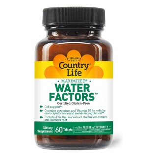Натуральна добавка Country Life Water Factors, 60 таблеток